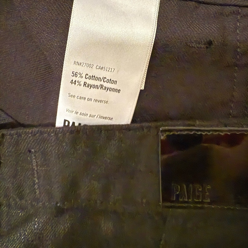 Paige Black Denim Mini Skirt Raw Hem Utility Pockets Size 27 - Picture 5 of 6